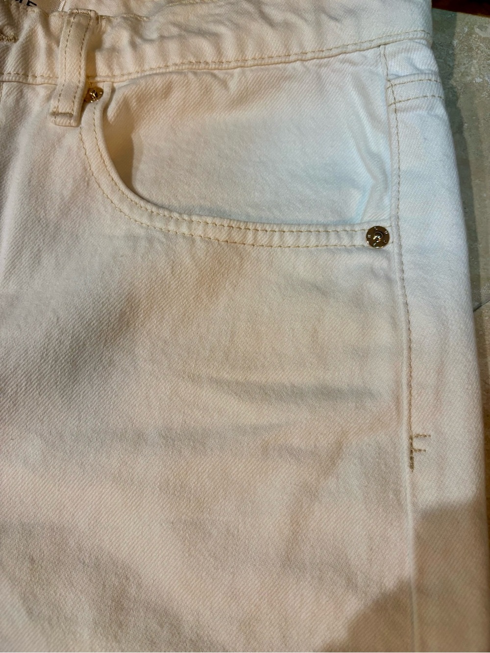Frame Low Slung Barrel Denim Jeans Off-White Relaxed Fit size 28 - Picture 8 of 8